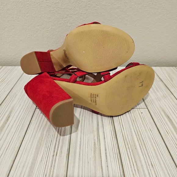 Penny Loves Kenny Bright Red Strappy Heels- Women's 7.5 - Picture 5 of 5